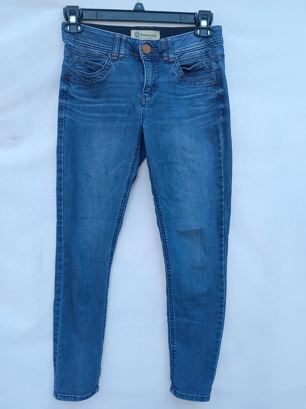 Democracy AB Solution Medium Blue Wash Skinny Jeans Xs2